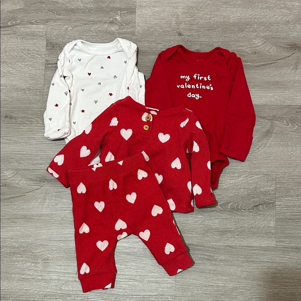 Valentine baby Outfit - 4pc